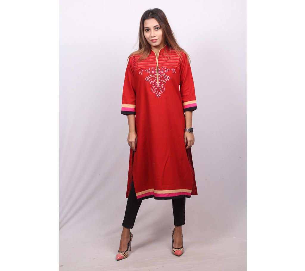 Ladies Long Kurti with Embroidery
