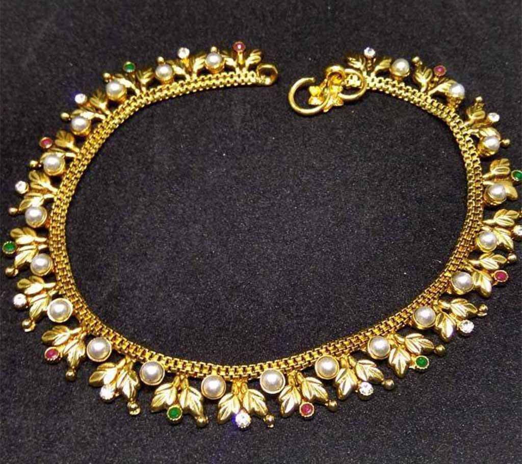 Gold Plated Bead Work Anklets