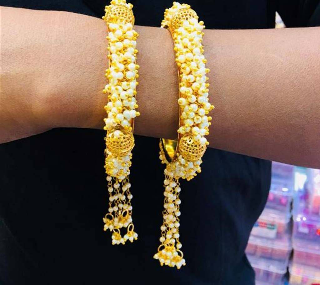 Indian Golden Color Bead Setting Bangles
