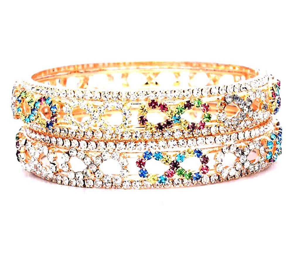 Indian Multi Color Stone Setting Bangles For Ladies  (2 pcs)