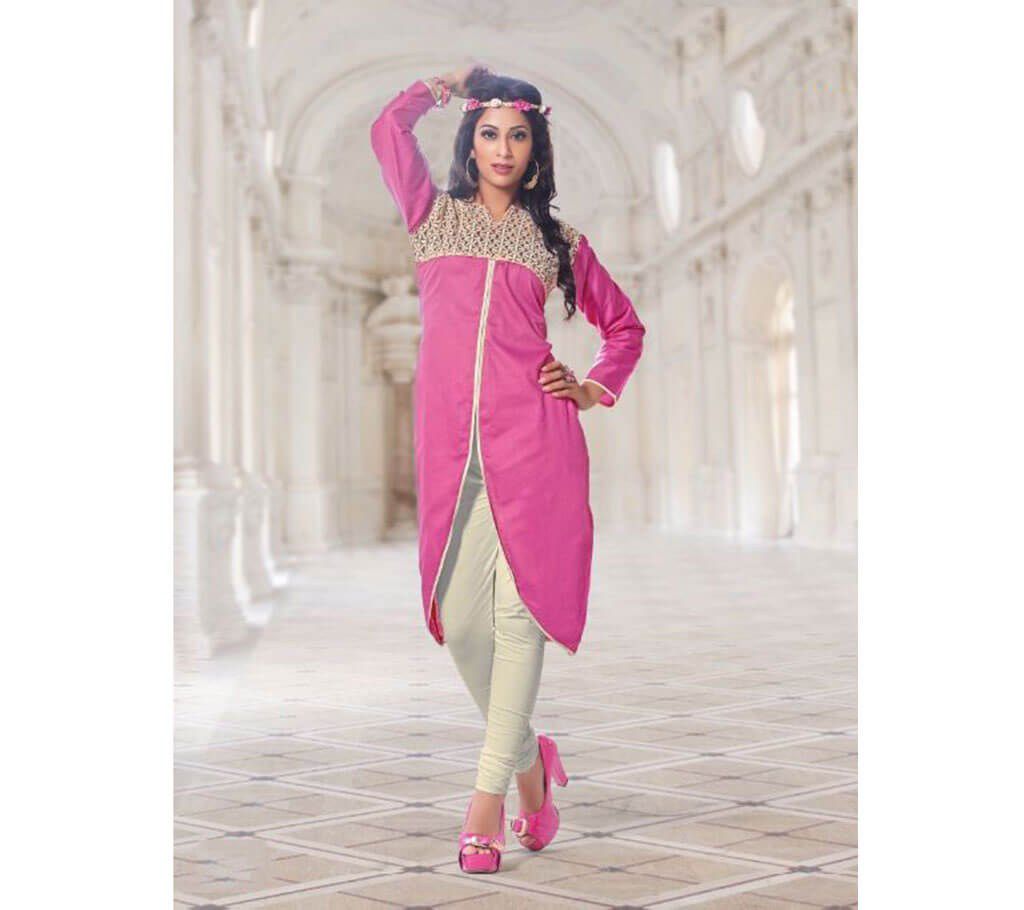 Indian short pink cotton kurti