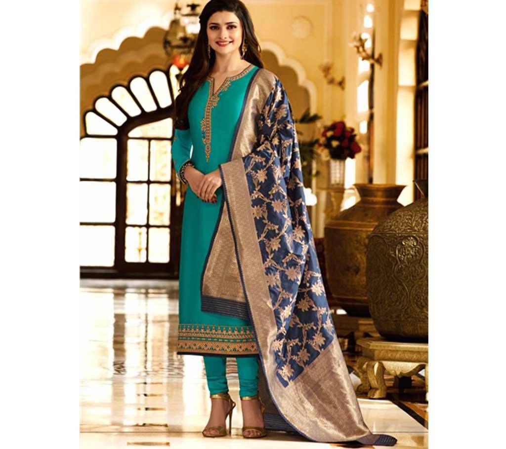 Indian Unstitched Silk Three Piece Dress