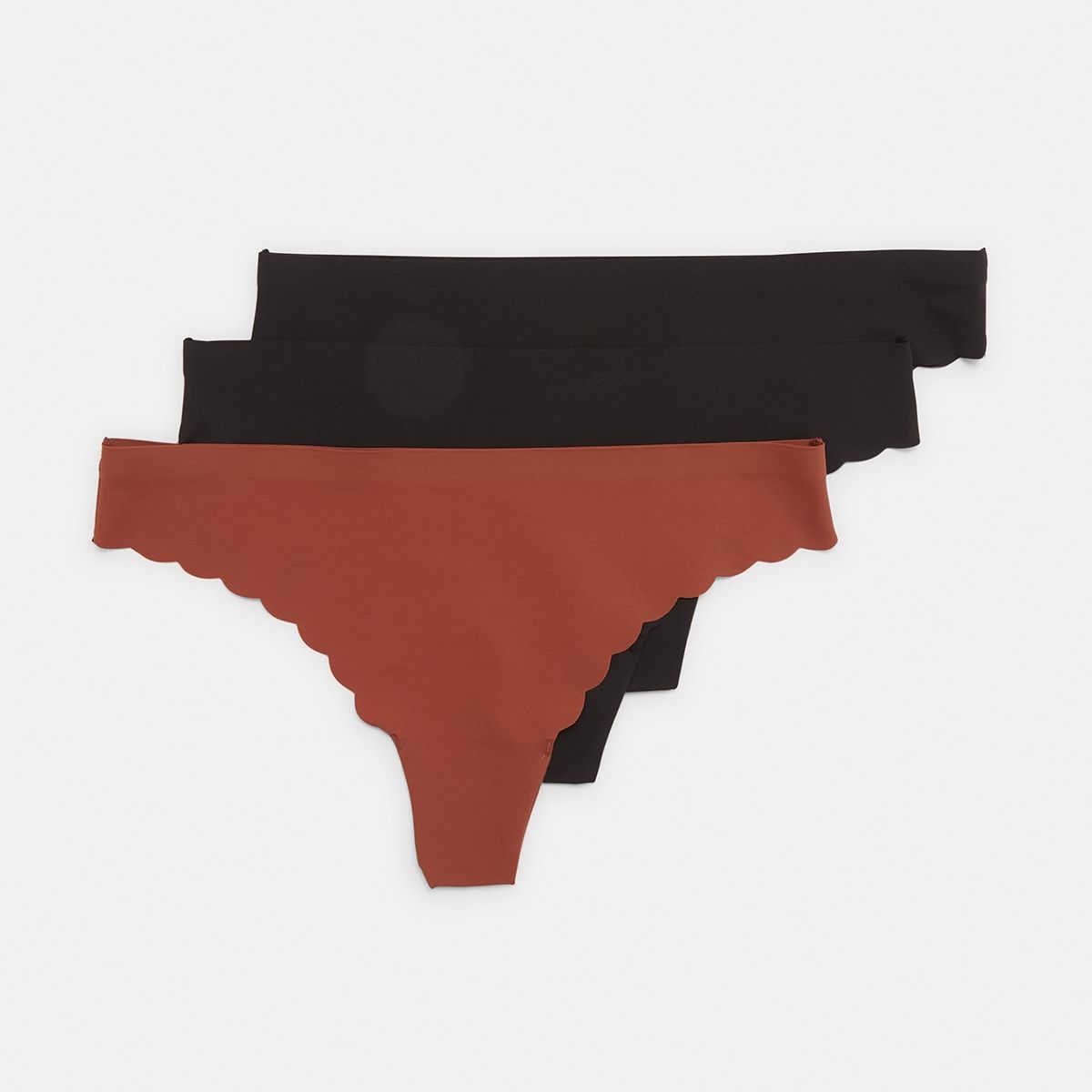 3 Pack Outta-Sight Scalloped Edge Brasiliano Briefs