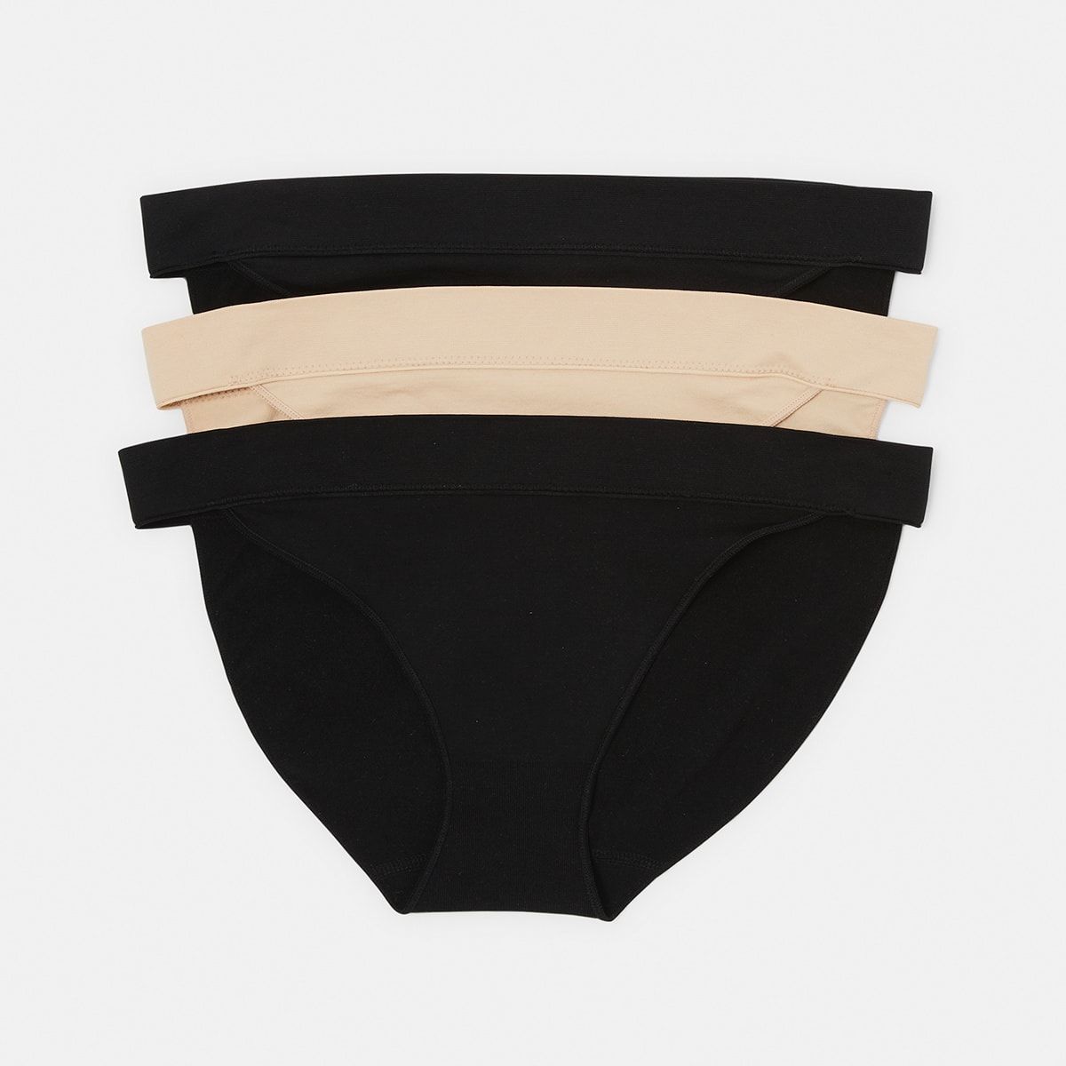 3 Pack Seamfree Wide Waistband Bikini Briefs