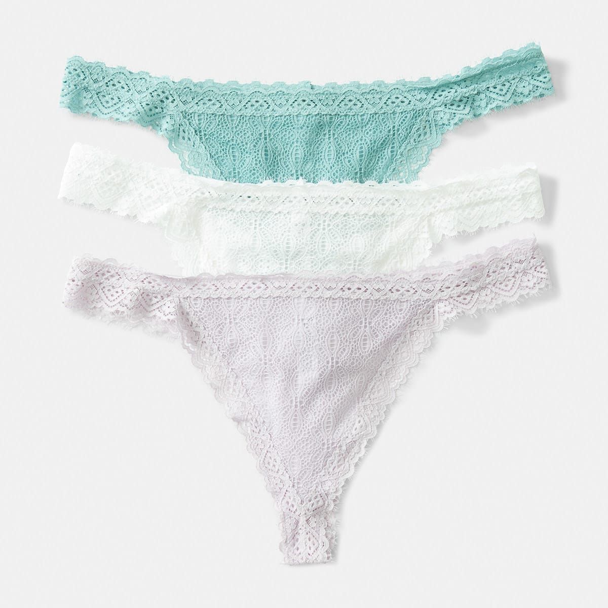 3 Pack Lace G-String Briefs