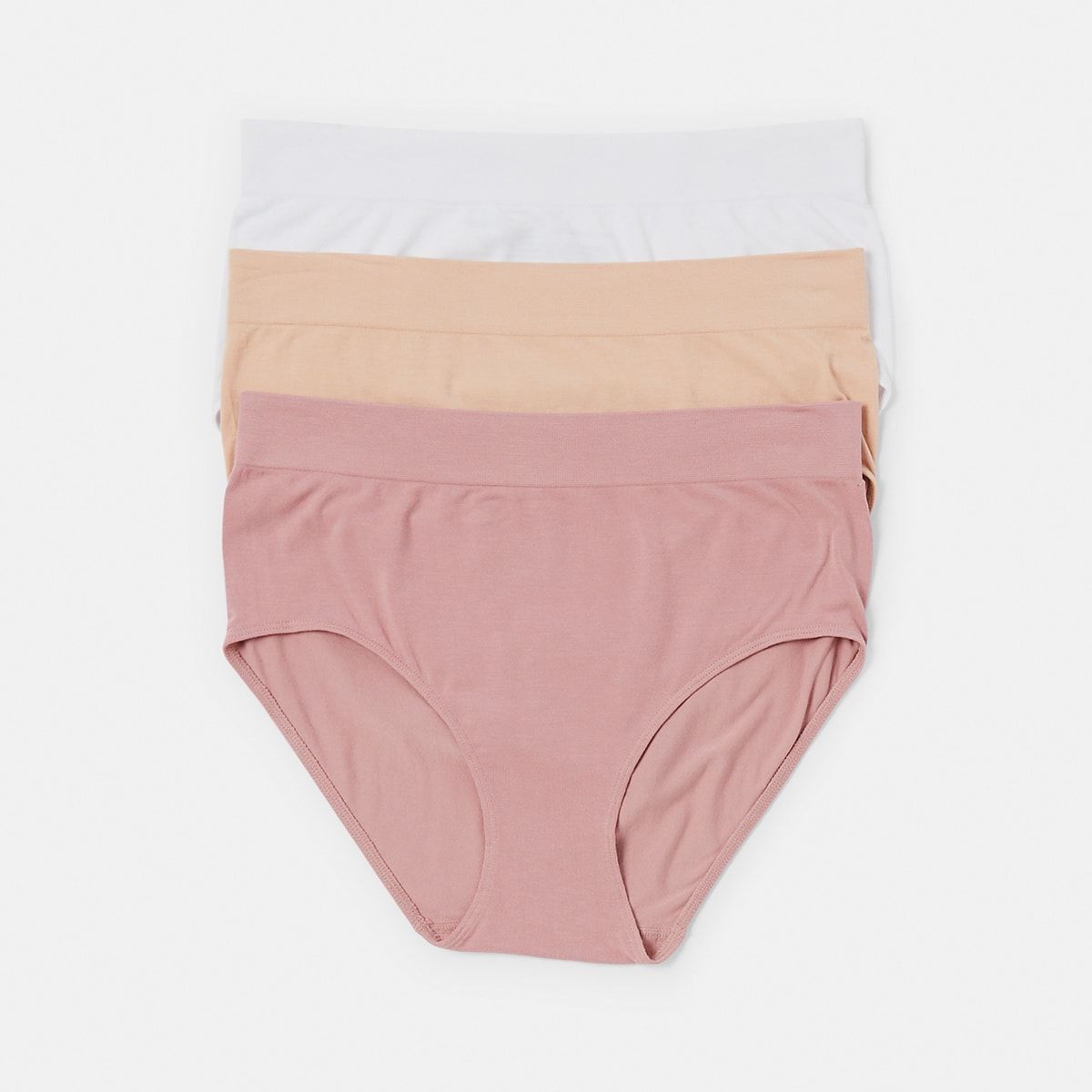 3 Pack Bamboo Blend Seamfree Midi Briefs