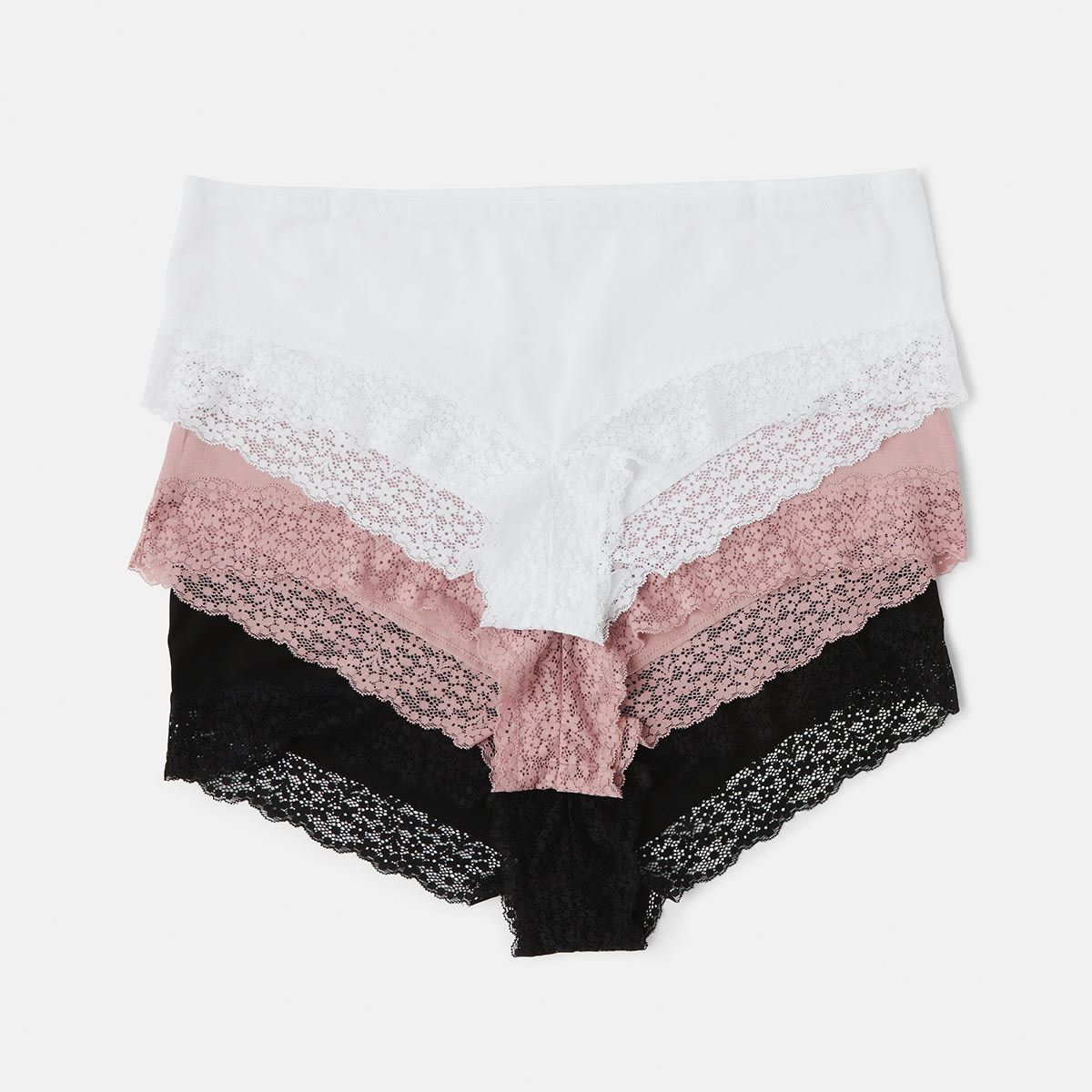 3 Pack Curve Cheeky Boy Leg Lace Briefs