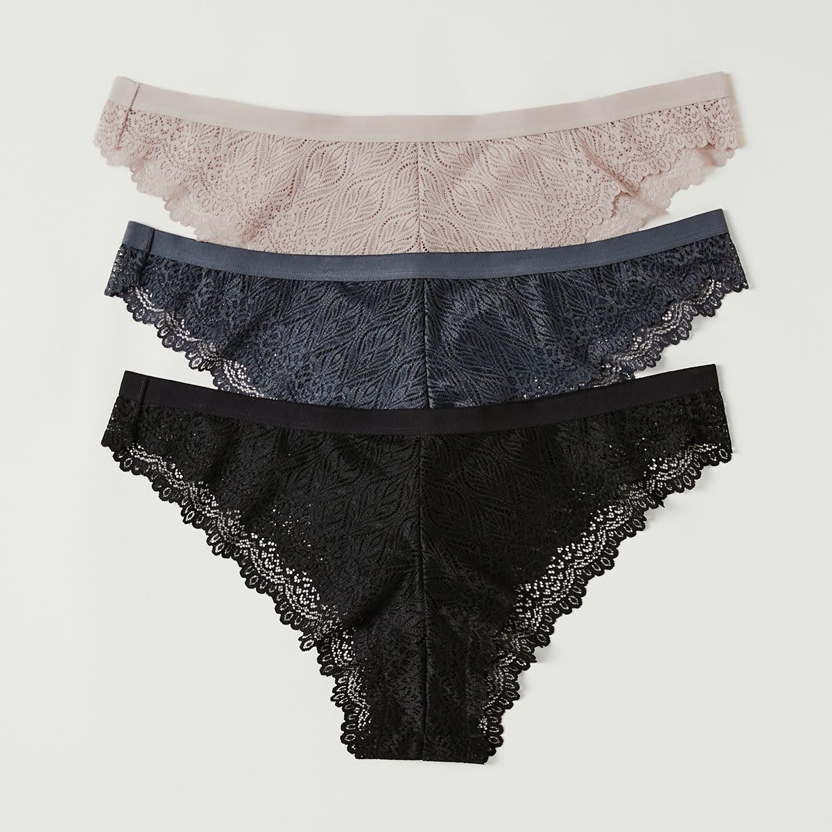 3 Pack Lace Bikini Briefs