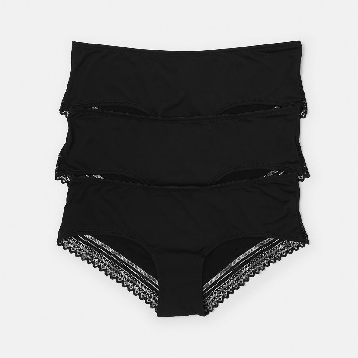3 Pack Micro Lace Back Boyleg