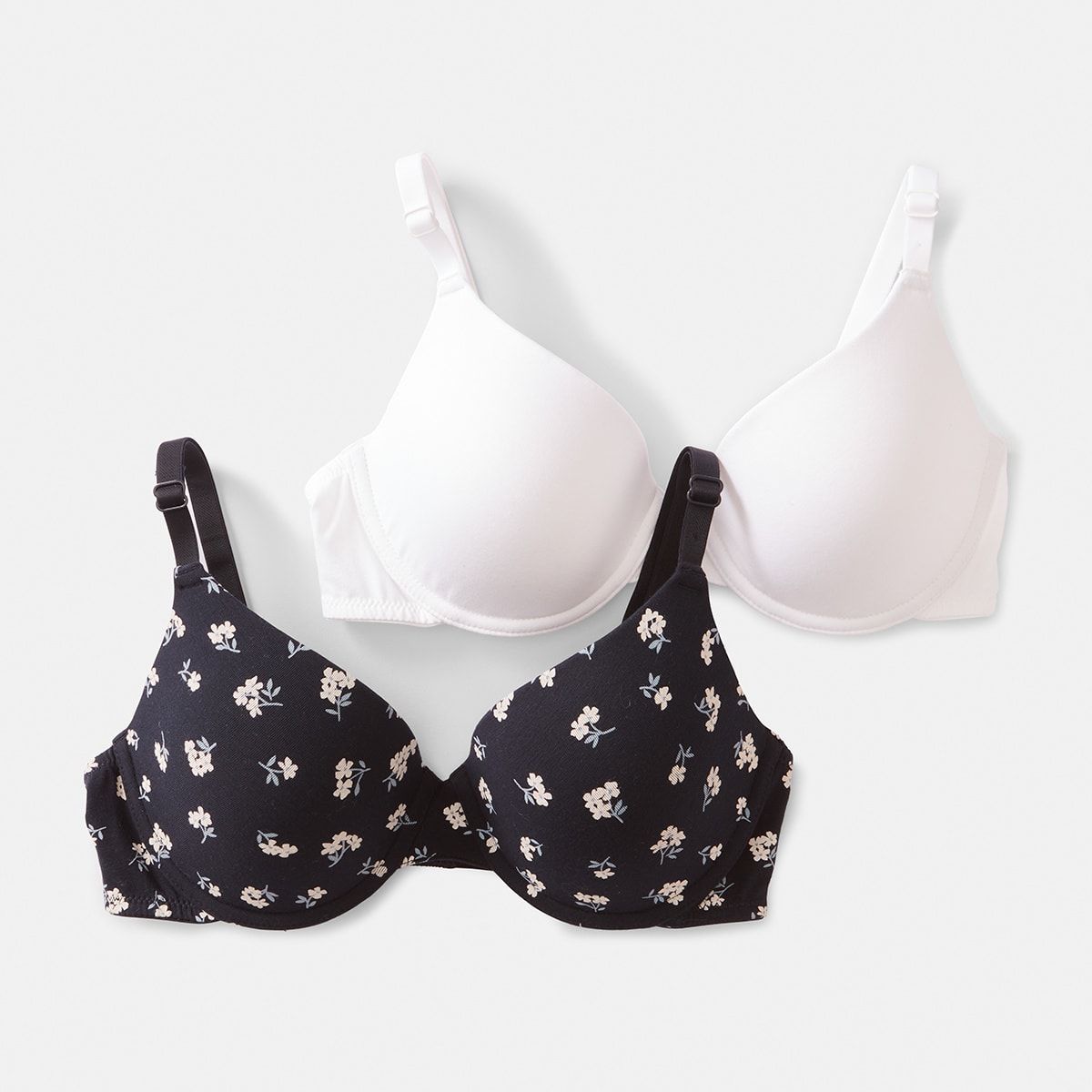 2 Pack Cotton T-shirt Bra