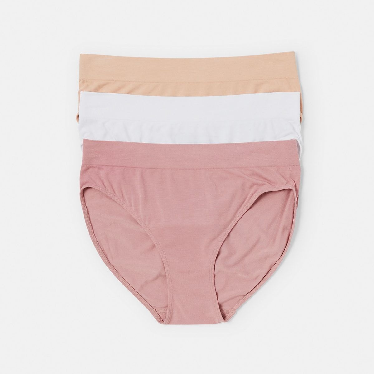 3 Pack Bamboo Blend Seamfree Hi-Cut Briefs