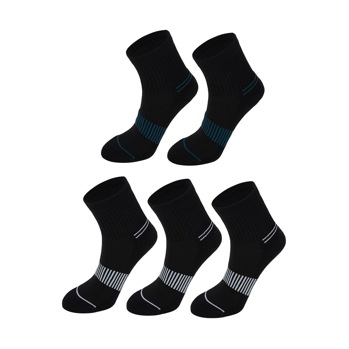 5 Pack Quarter Crew Socks
