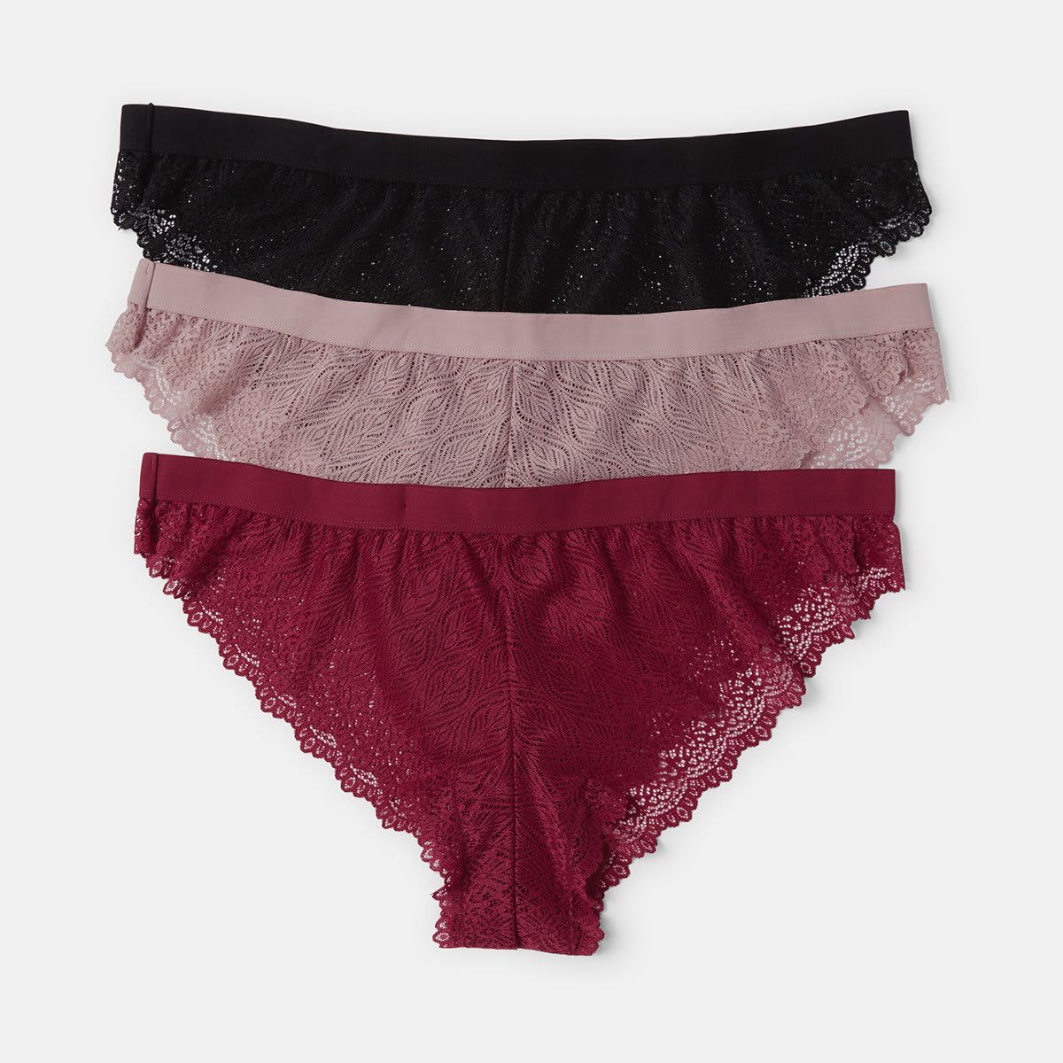 3 Pack Curve Lace Bikini Briefs