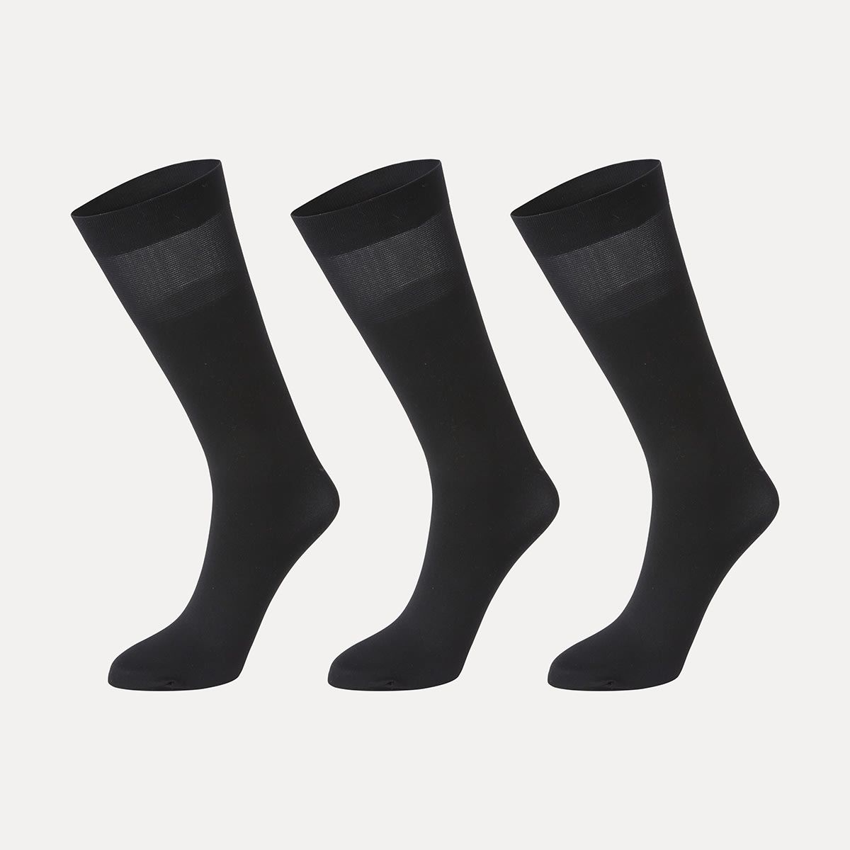 3 Pack Opaque Knee High Socks - 50 Denier, Black