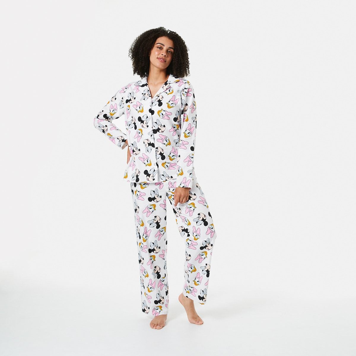 Disney License Long Sleeve Top and Pants Flannel Pyjama Set