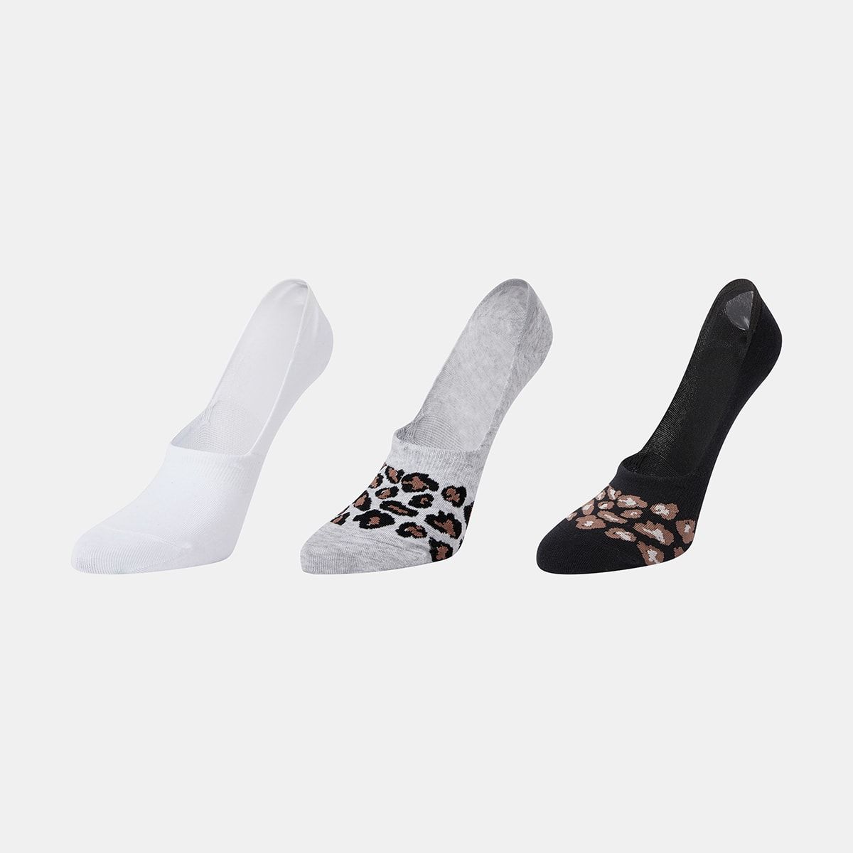 3 Pack No Show Pattern Socks