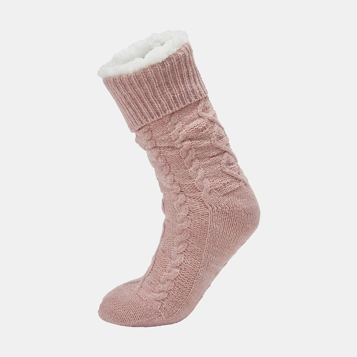 Cable Sherpa Lined Socks