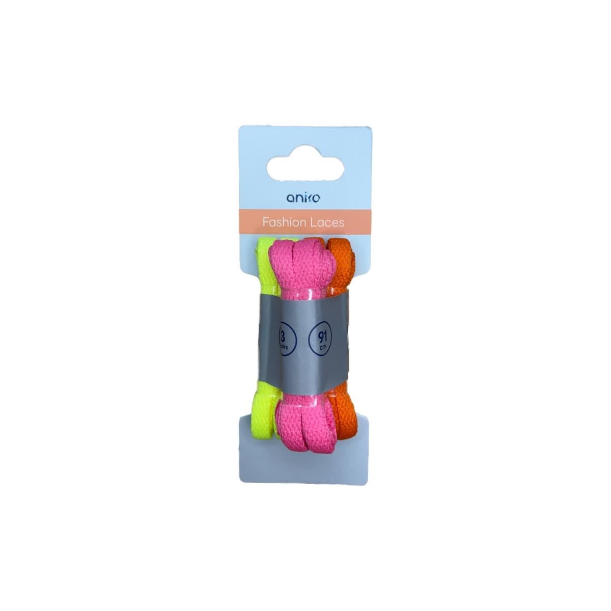 3 Pack Fashion Laces - Neon