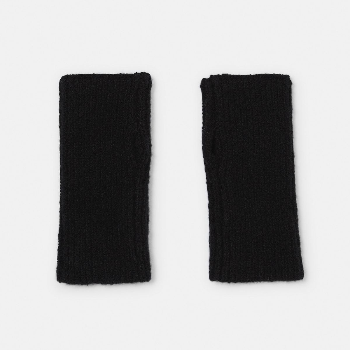 Knitted Fingerless Gloves with Rib Detail