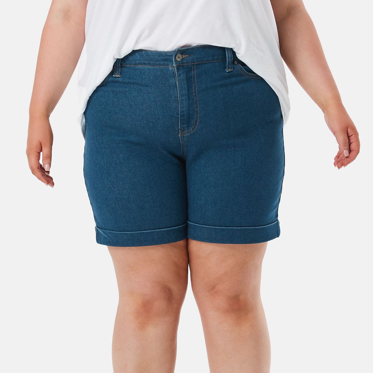 Curve Denim Cuff Shorts