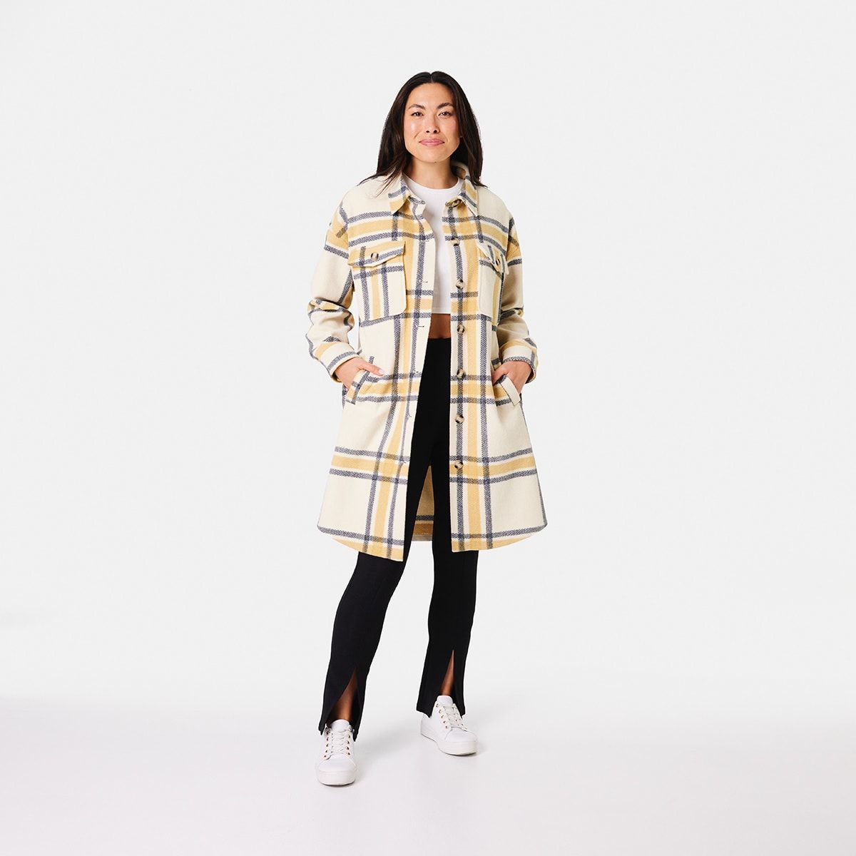 Longline Check Shacket