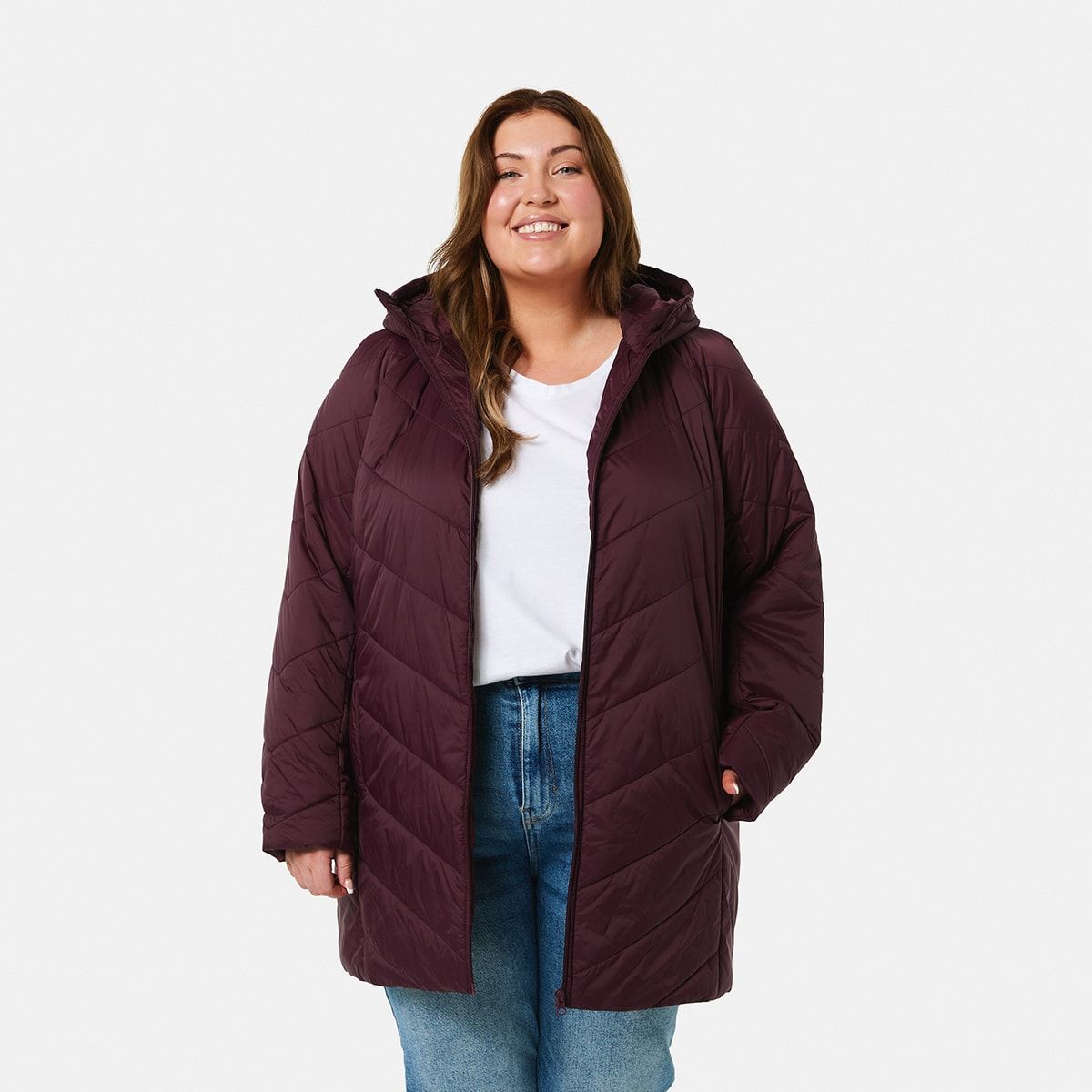 Curve Long Sleeve Lightweight Puffer Jacket