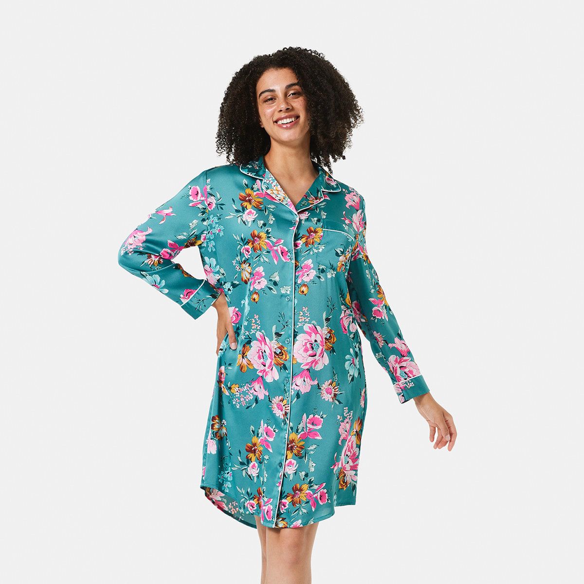 Long Sleeve Satin Nightie