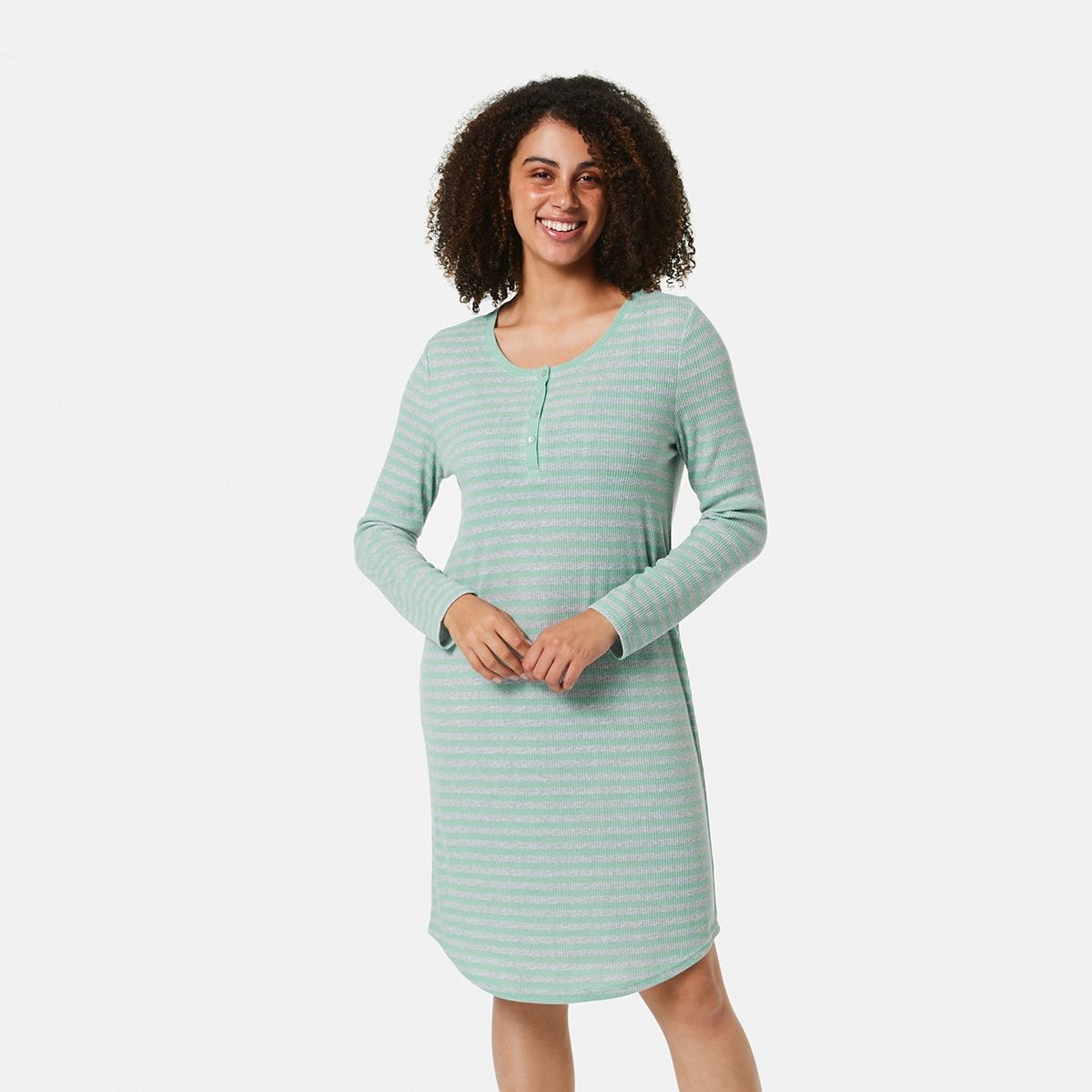 Long Sleeve Henley Nightie