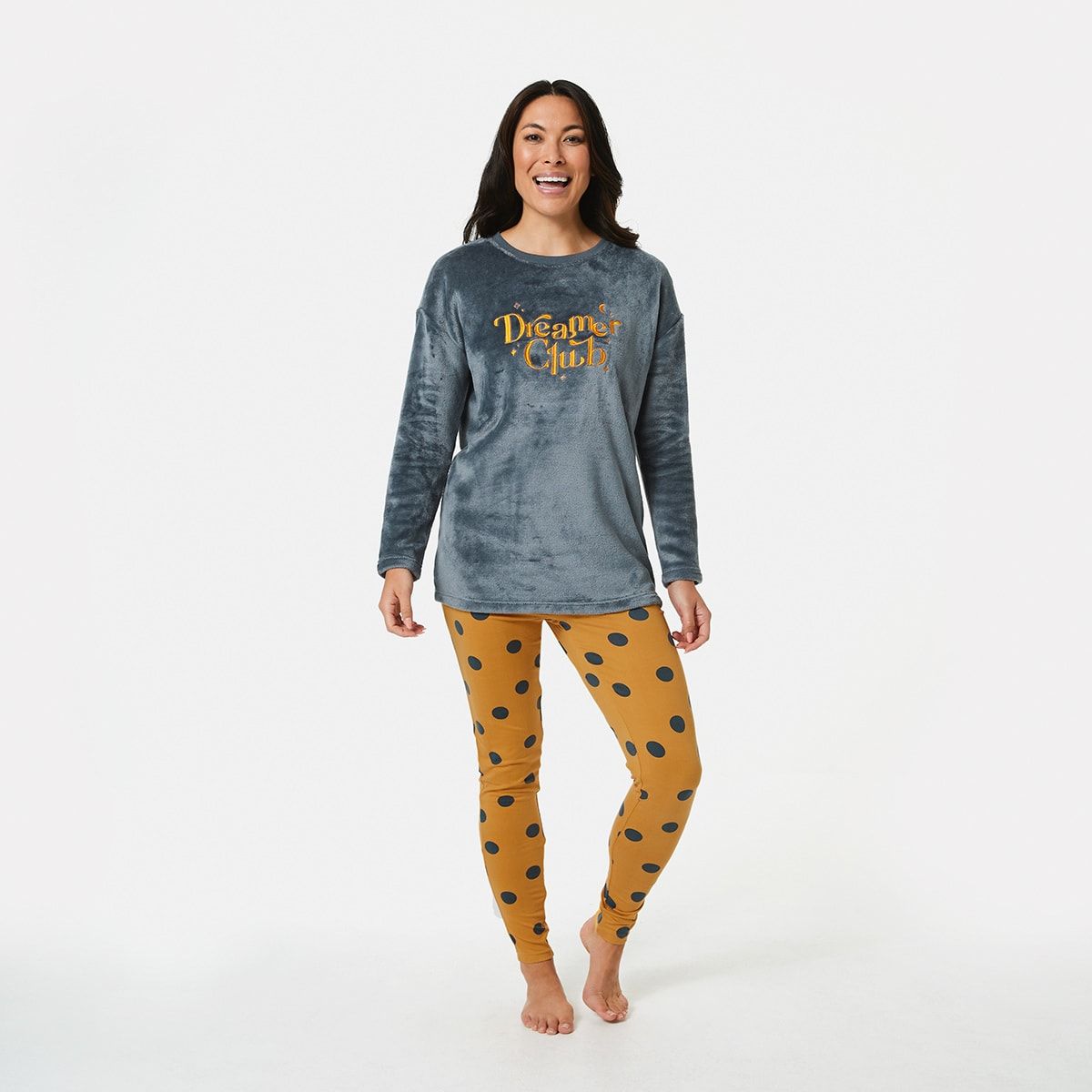 Longline Fleece Top and Leggings Pyjama Set