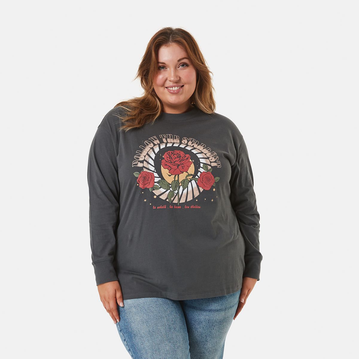 Curve Long Sleeve Boyfriend T-shirt
