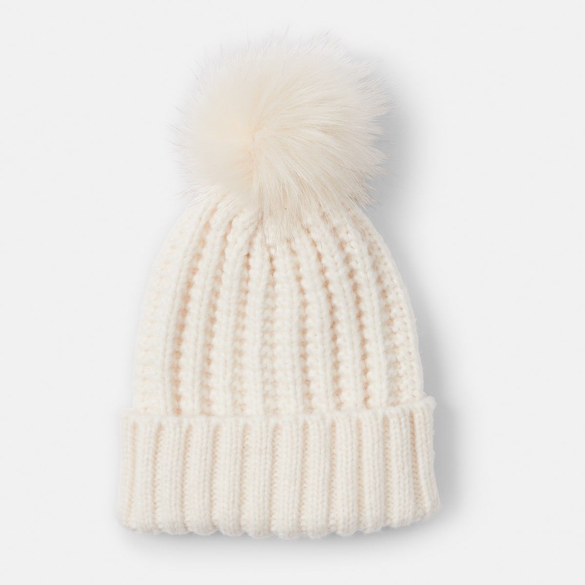 Ribbed Pom Pom Beanie