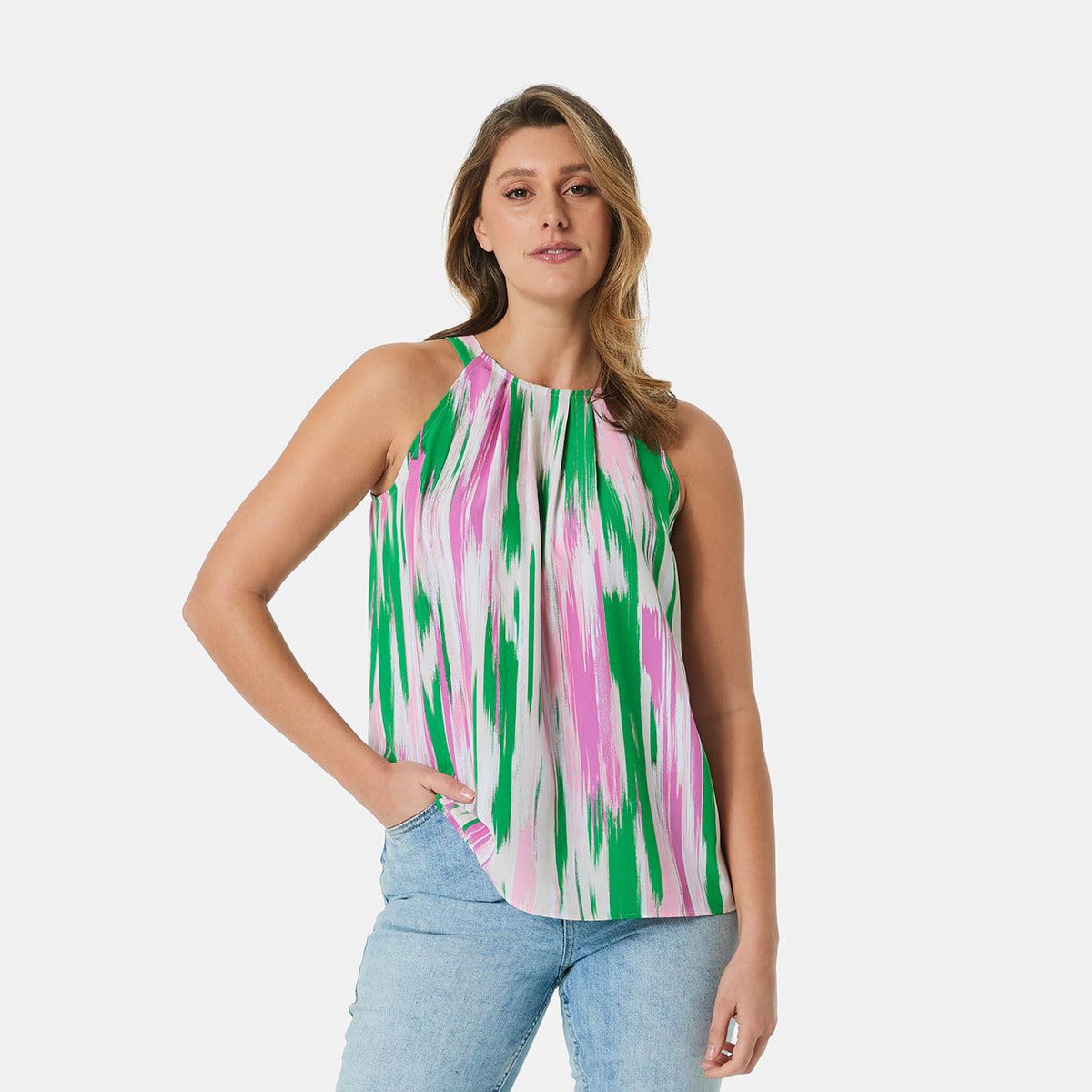 Sleeveless Halter Neck Top