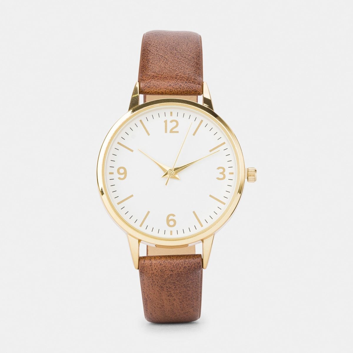 Skinny Watch - Brown & Gold Look