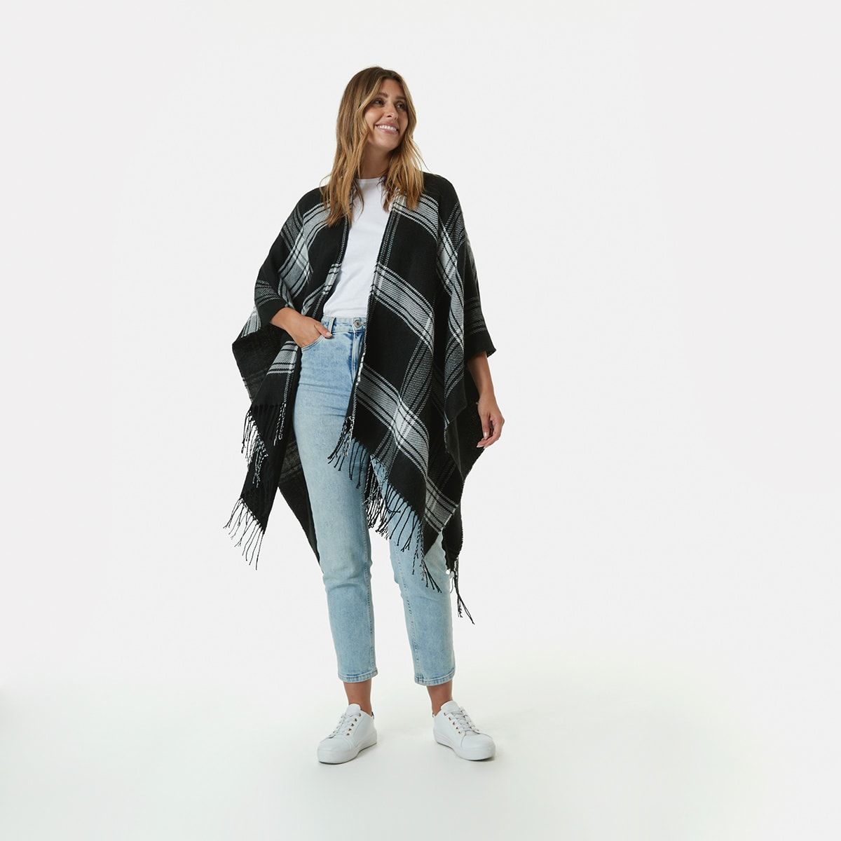 Reversible Poncho-Style Wrap Scarf