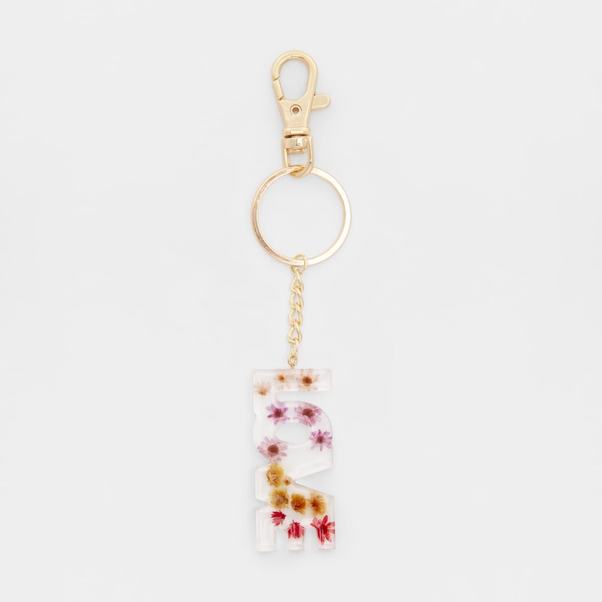 Pressed Floral Love Keyring