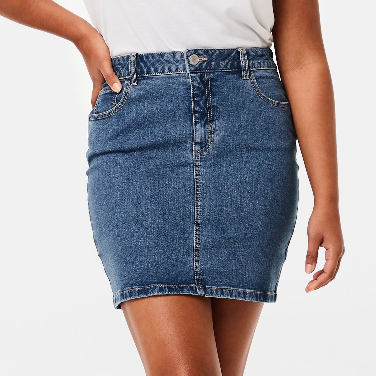 Denim A-Line Skirt - Blue