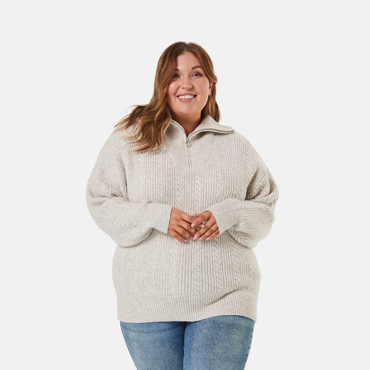 Curve Long Sleeve Cable Knit Jumper