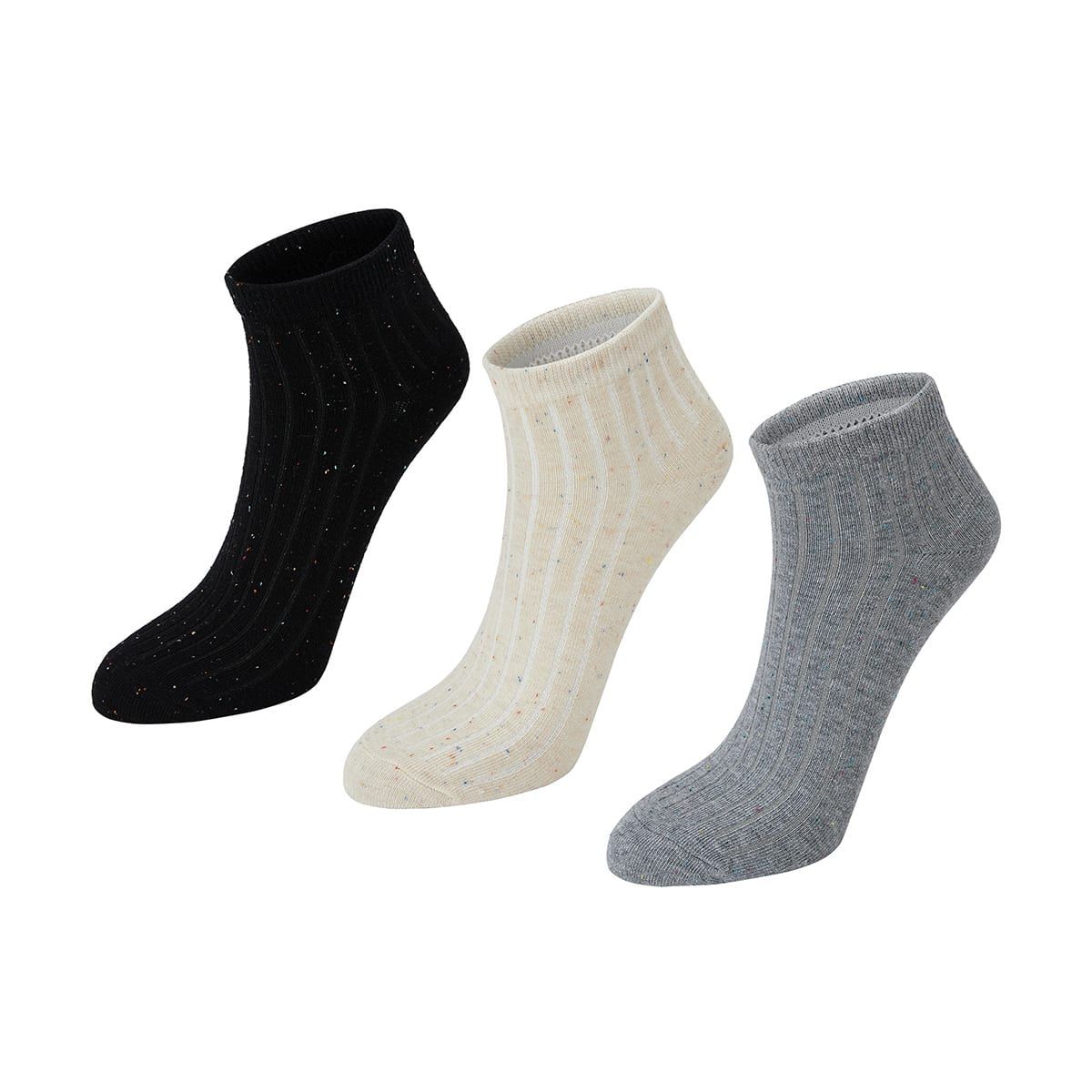 3 Pack Speckled Ankle Socks