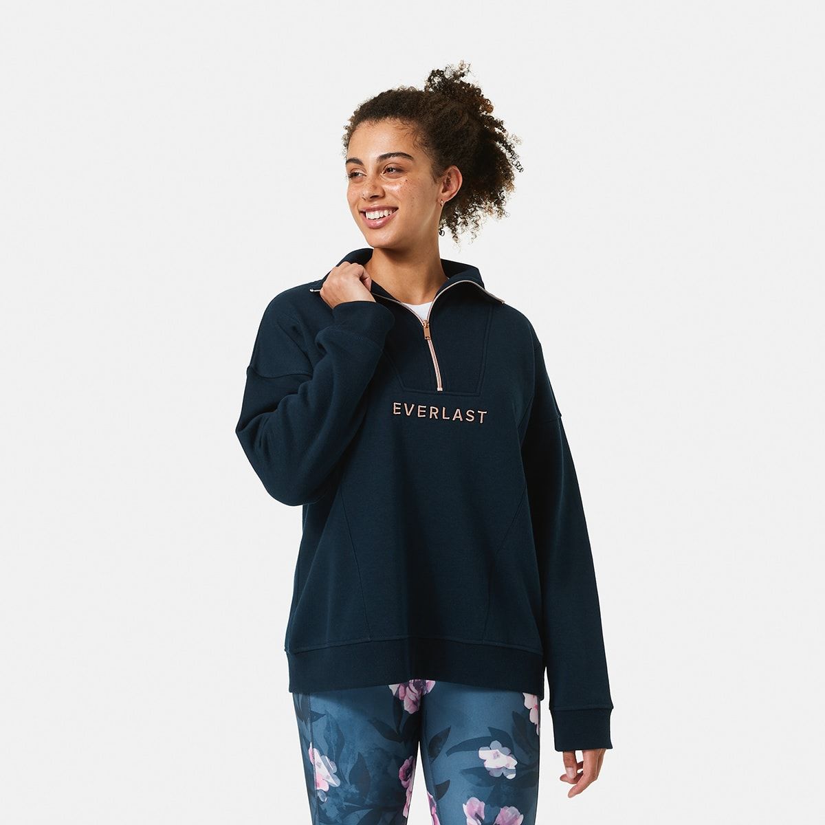 Active Everlast Womens Oversized Fleece Collar Sweatshirt