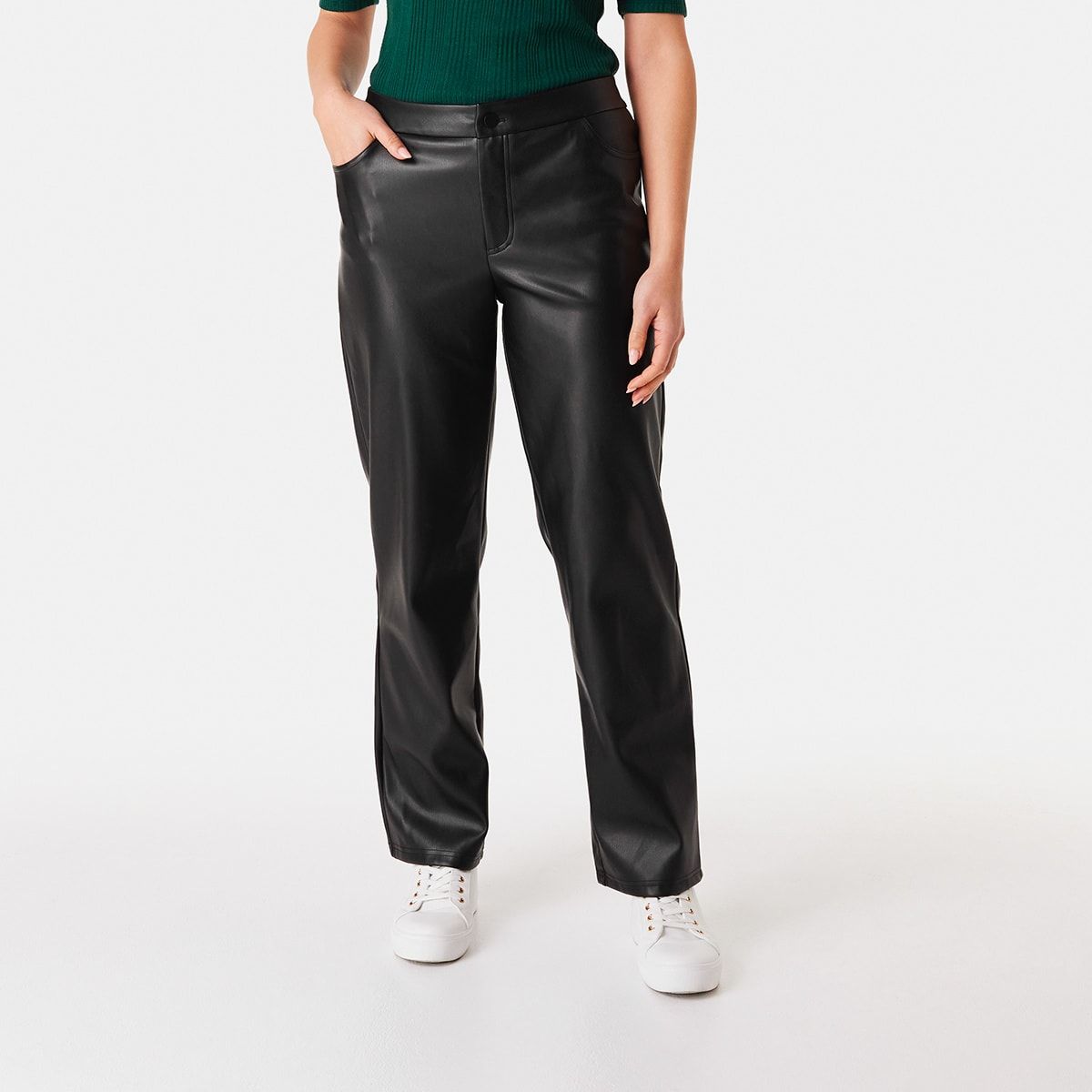PU Straight Pants
