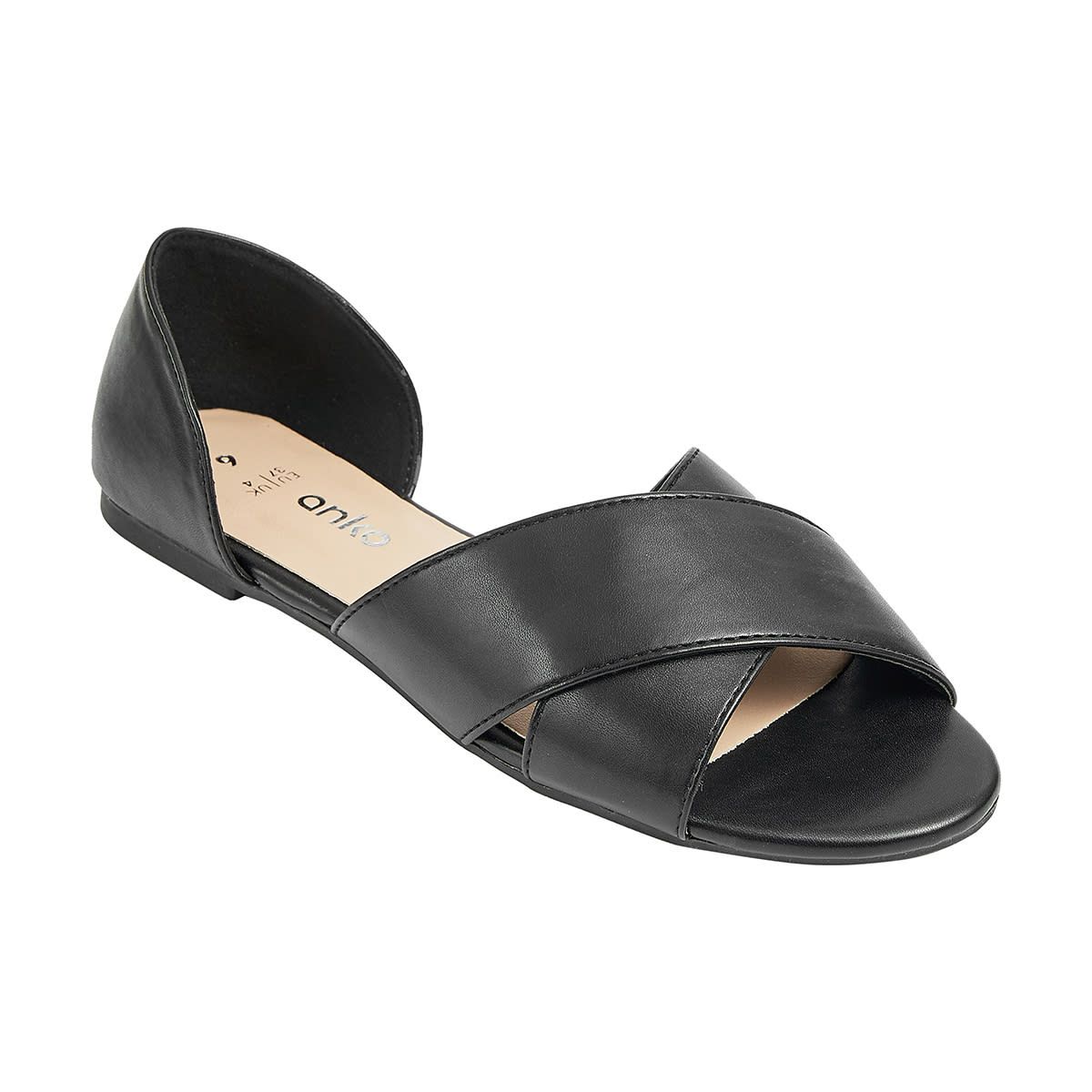 Crossover Open Toe Flats