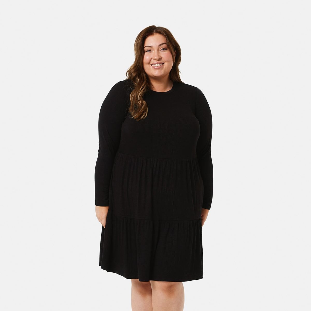 Curve Long Sleeve Knit Dress