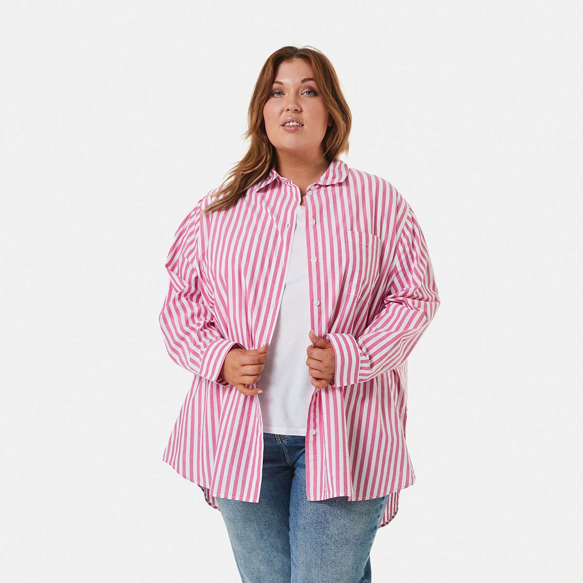 Curve Long Sleeve Oversized Shirt