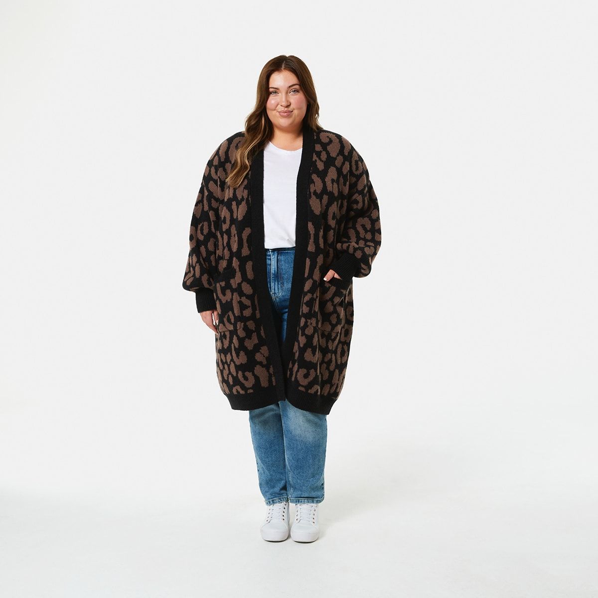 Curve Animal Jaquard Coatigan