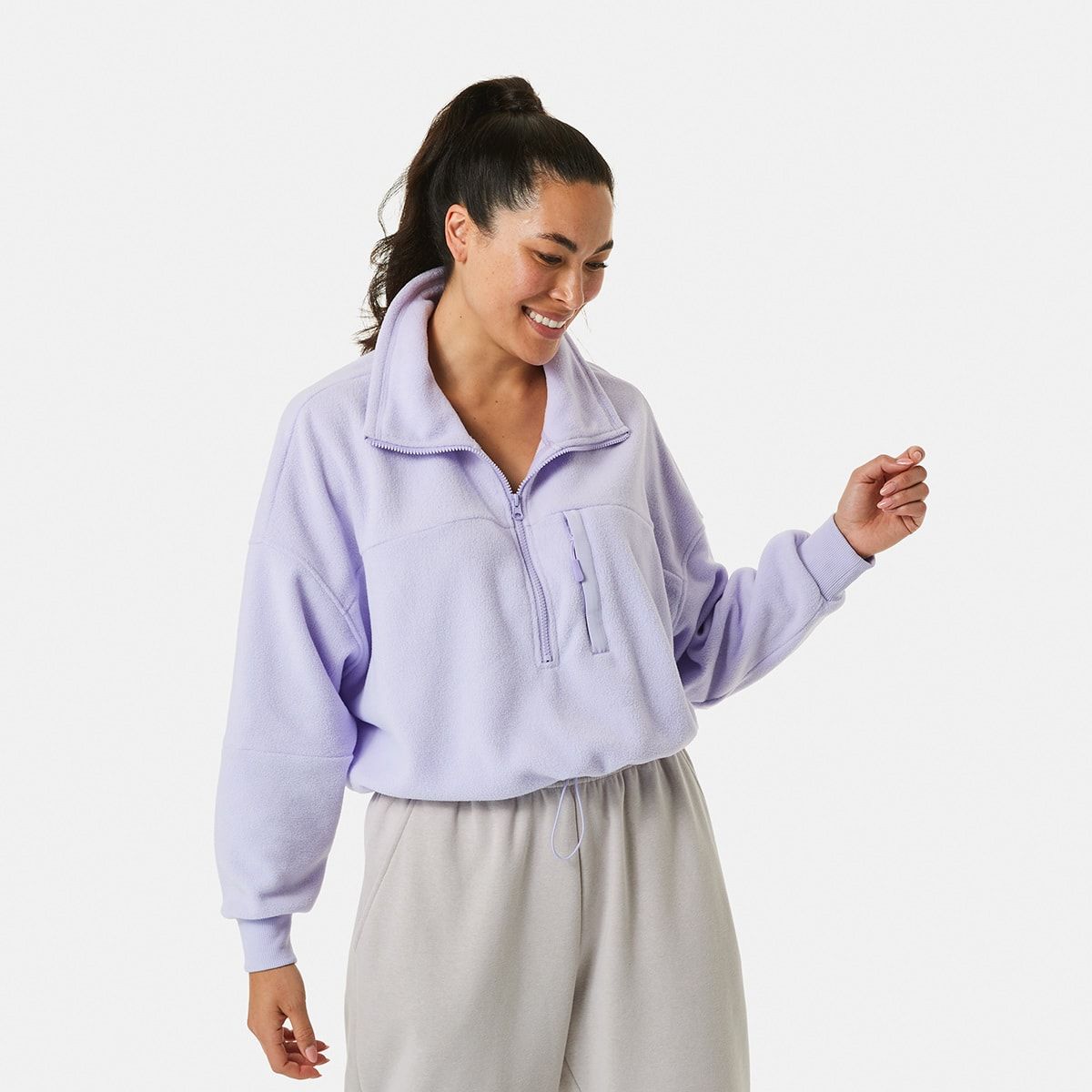 Active Womens Polar Fleece 1/4 Zip Sweatshirt