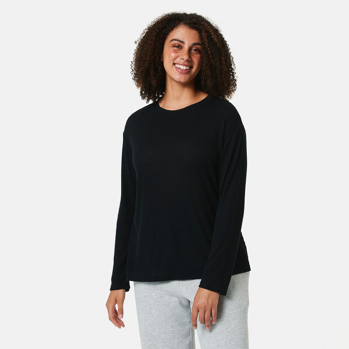 Long Sleeve Brushed Rib Top