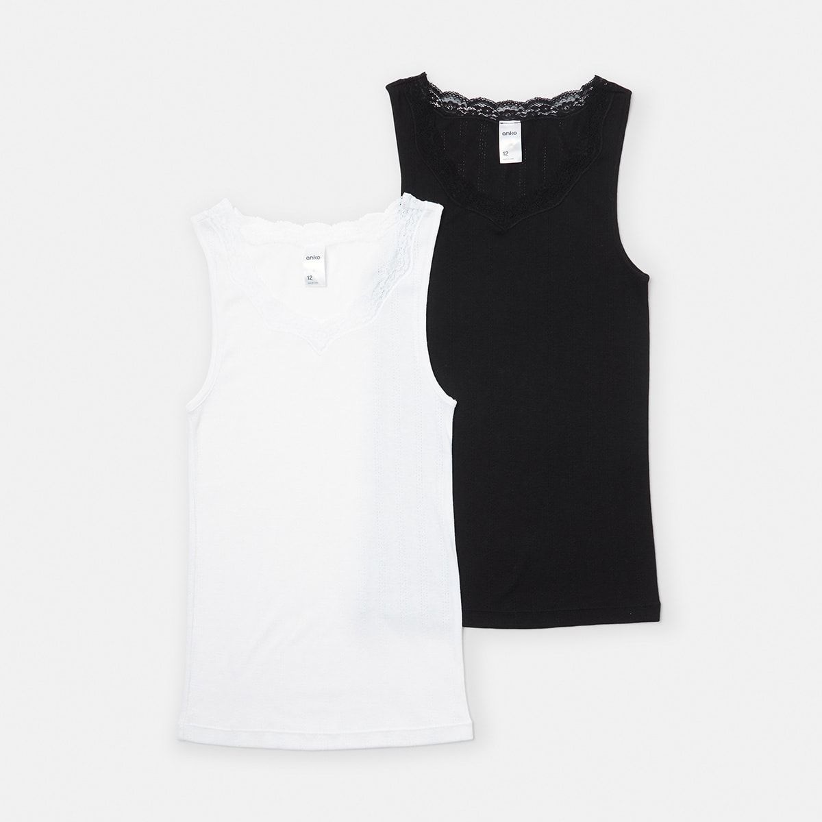 2 Pack Pointelle Vest