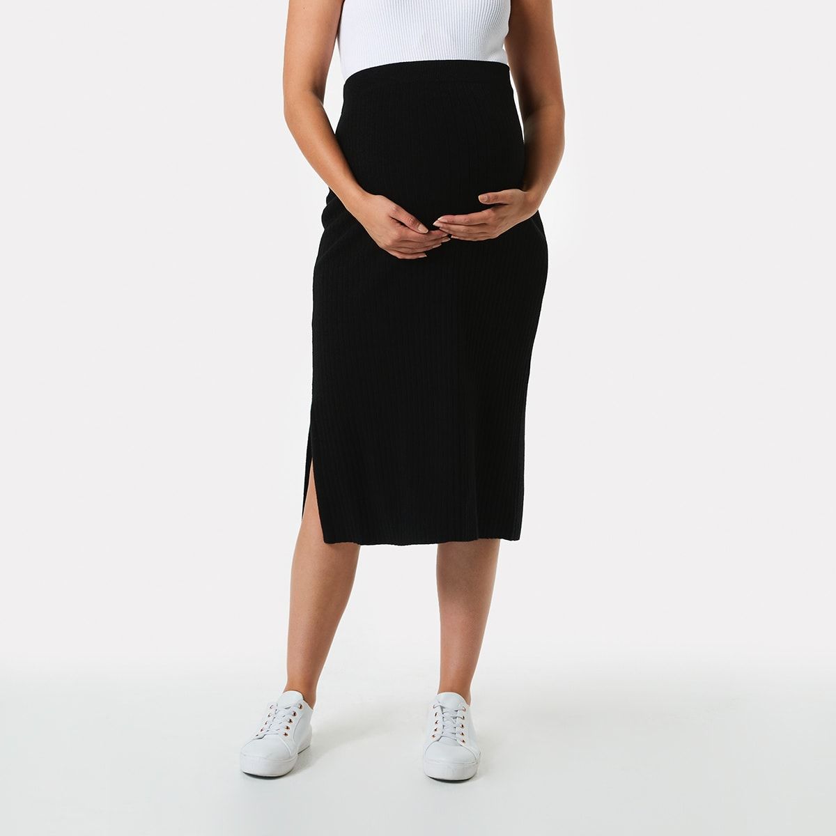 Maternity Rib Column Skirt