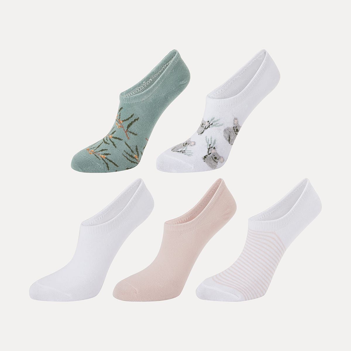 5 Pack Jacquard Sneaker Socks