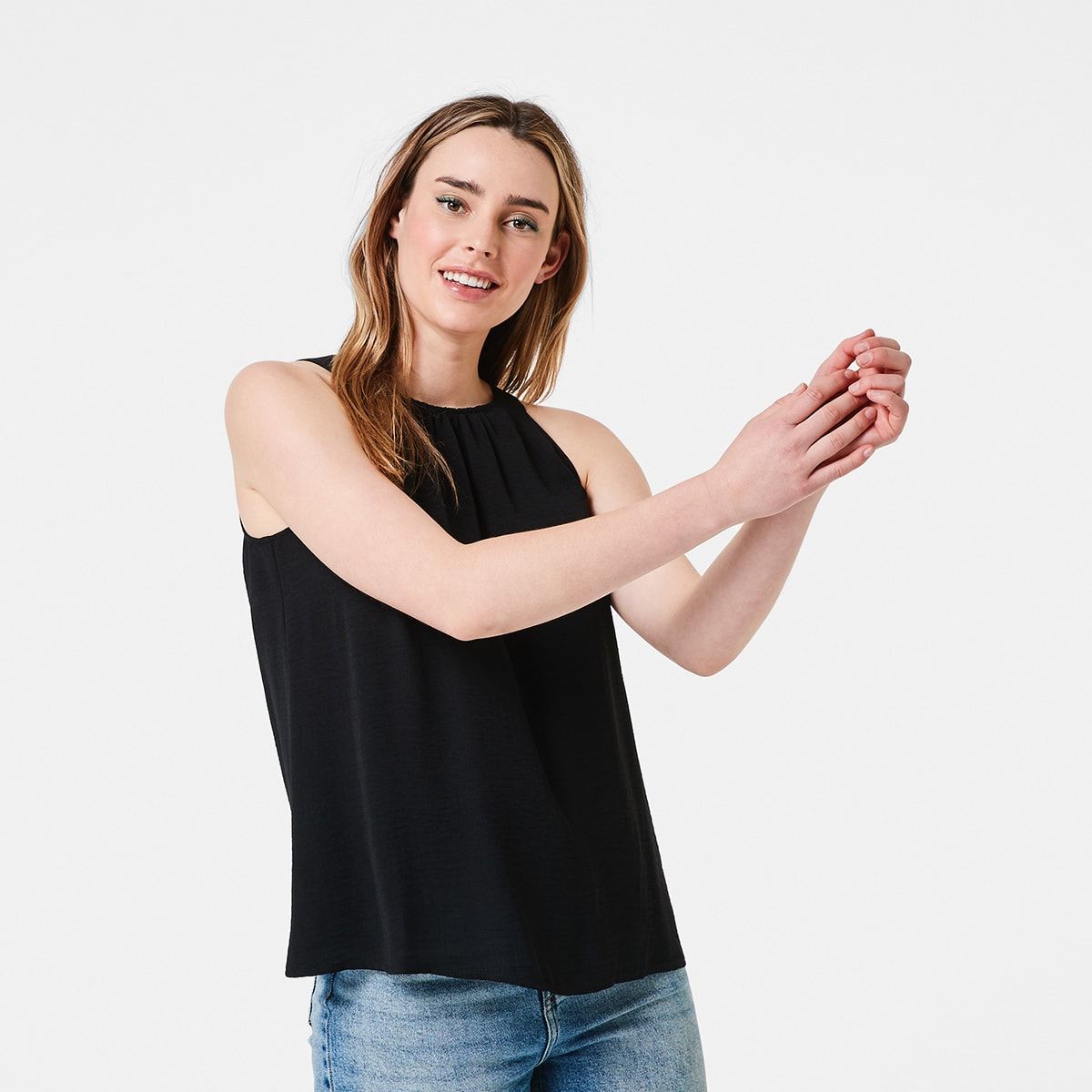 Sleeveless Casual Halter Neck Top